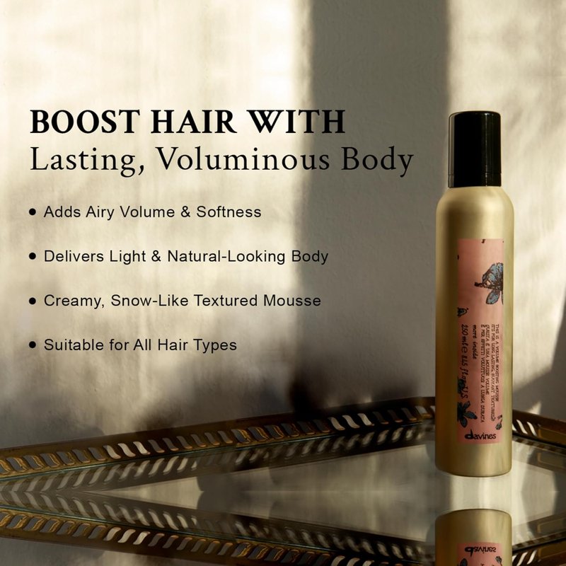 Davines Volume Boosting Mousse - Lightweight Hair Styling Foam | 8.43 Ounce