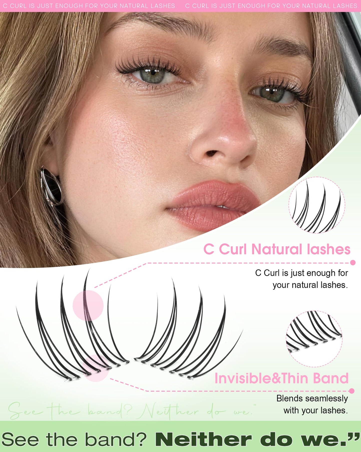 Aurora Natural Lash Clusters Wispy Cluster Eyelash Extensions C Curl Eyelash Clusters Invisible Band Individual Lashes 8-16MM Soft BASF Lash Extensions 120PCS Wet Pestañas Postizas Naturales at Home