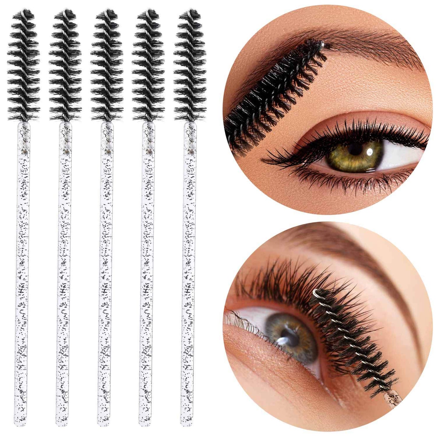 Disposable Mascara Wands - 300 Eyelash Brushes for Extensions, Eyebrows & Makeup | Crystal Tbestmax