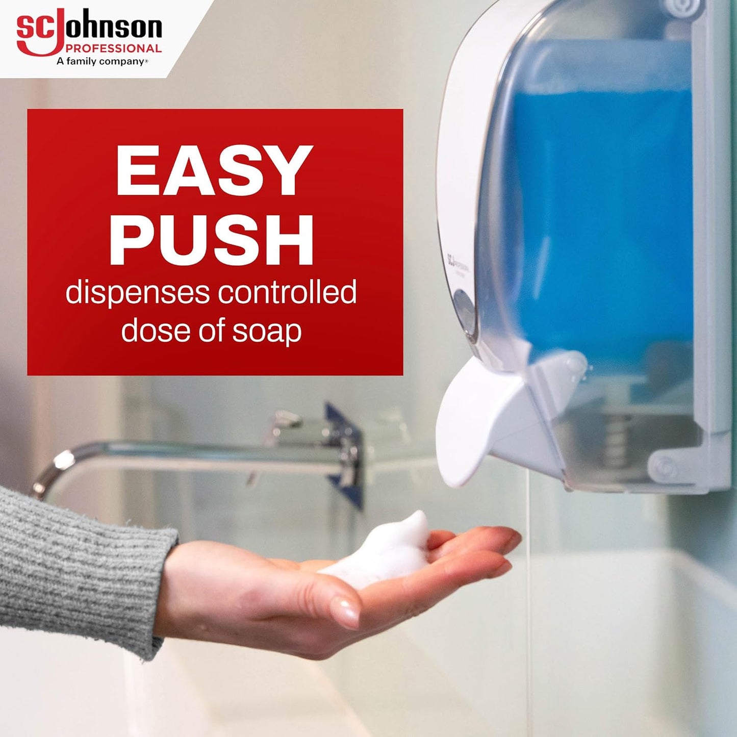 Azure Foam Hand Soap Dispenser Kit - Wall Mount with 1L Refill Cartridge | Professional Use Only