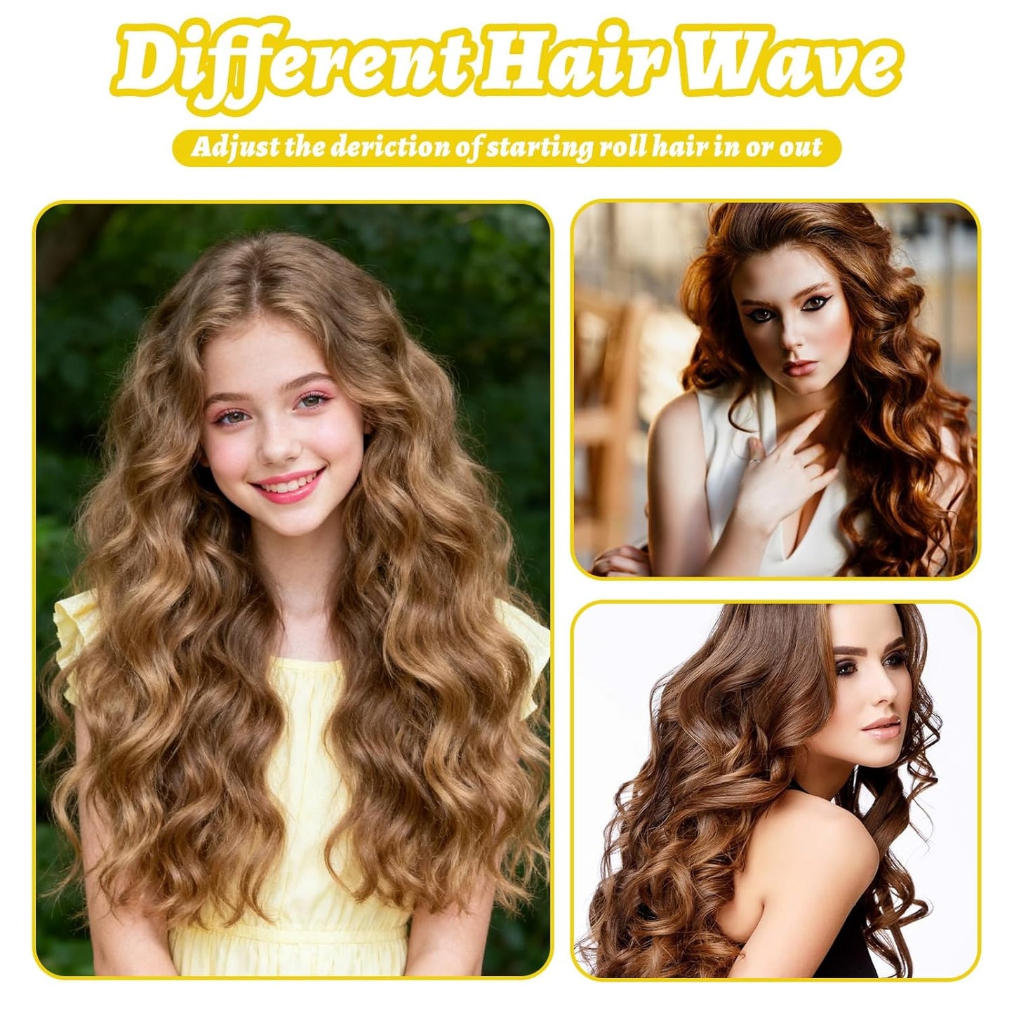Sibba 60-Piece Hair Perm Pods Set | Plastic Cold Wave Curlers for Salon & Home Use - Yellow