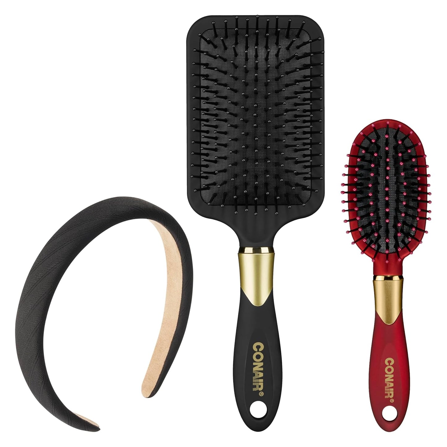 Conair Totally Smooth Paddle Brush - Wide Detangling Hair Brush for Thick Hair | Flexible Cushion Base & Ball-Tipped Bristles