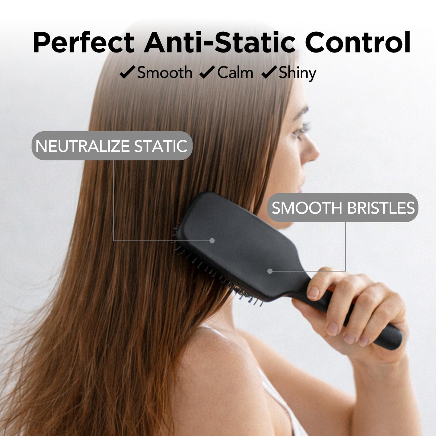 REALME Anti-Static Round Hair Brush with Pocket Mirror, Compact Travel Detangling Brush for Frizz Control, Flexible Bristles for Fine to Thick Hair, Made in Korea