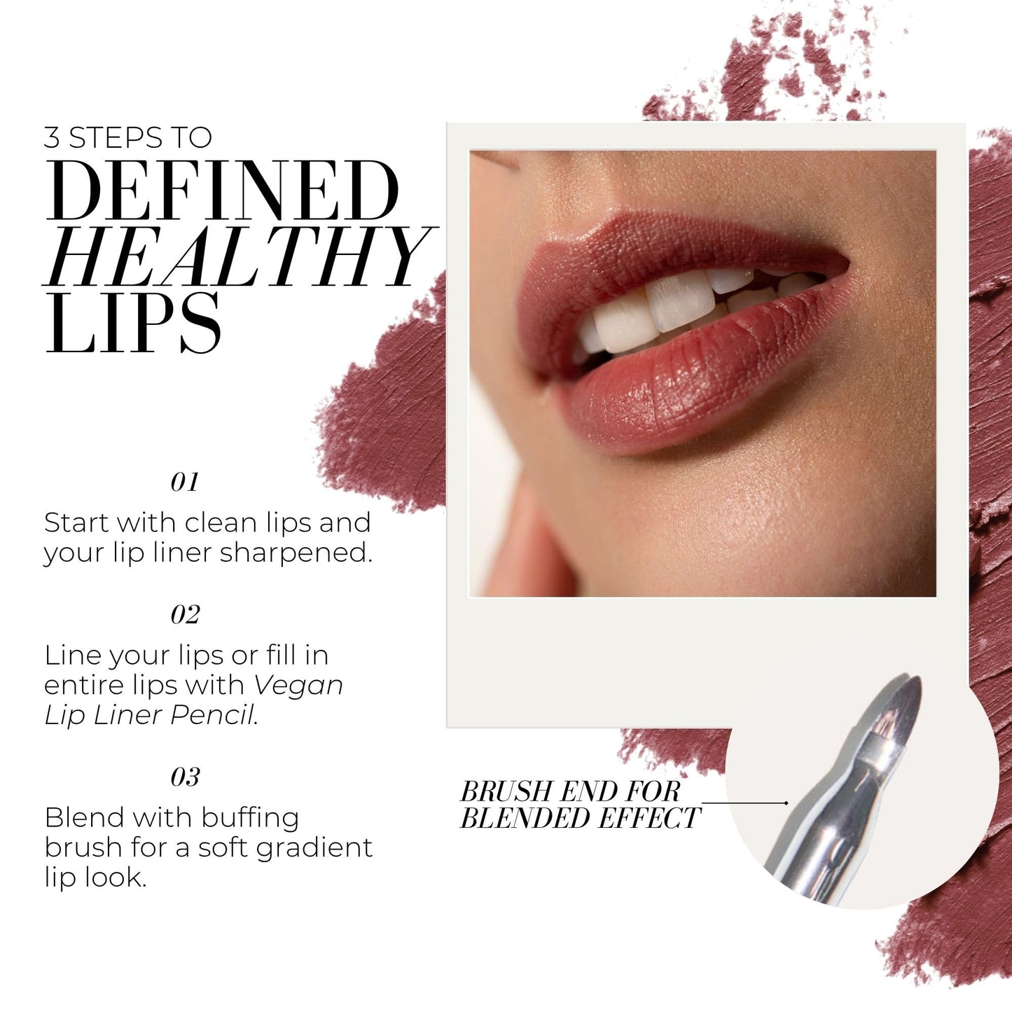 FITGLOW Beauty Vegan Lip Liner Pencil, Muted Mauve, 1.1g
