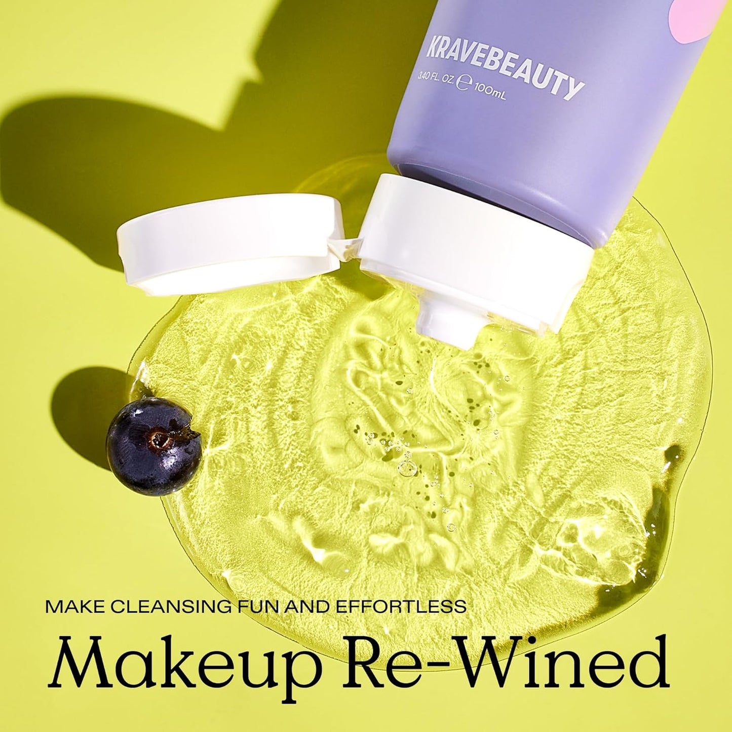 KraveBeauty Cleansing Oil Makeup Remover - Fragrance-Free Jelly Oil Cleanser for Waterproof Makeup | 100 mL