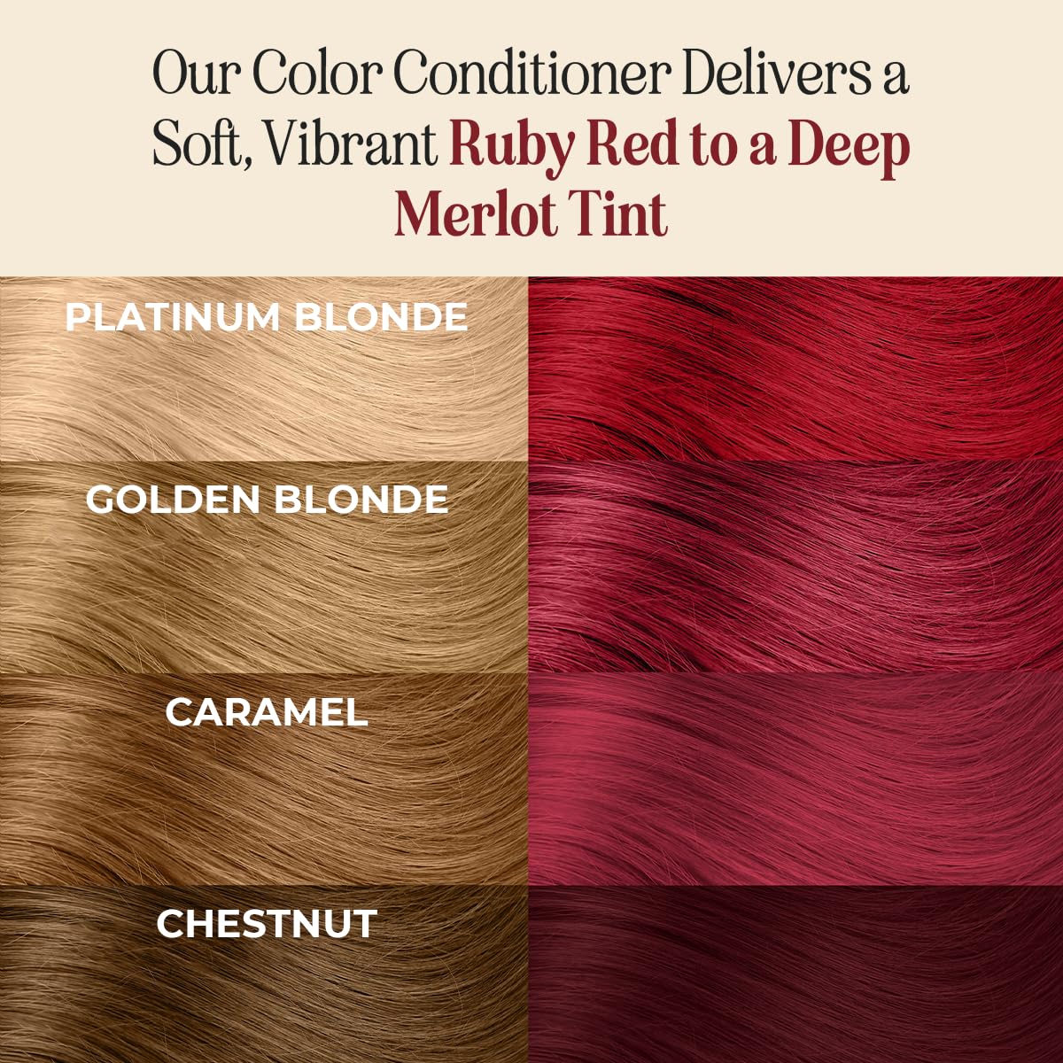 Ruby Red Hair Dye - Semi-Permanent Color Depositing Conditioner | Vegan, Ammonia-Free, 6oz