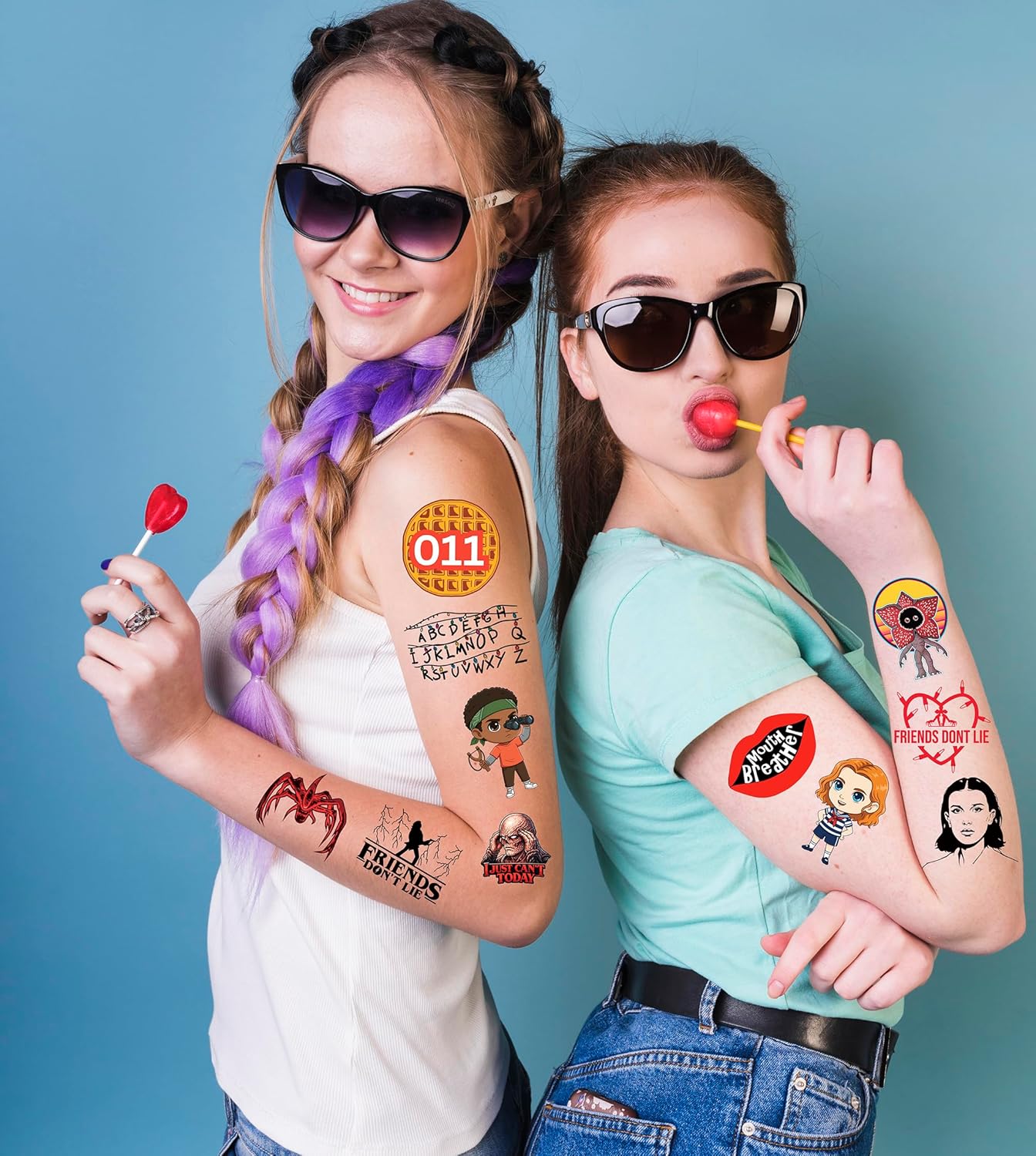 Stranger Birthday Party Decorations - 56 Pcs Cartoon Temporary Tattoos for Kids | Fun Party Supplies & Gifts