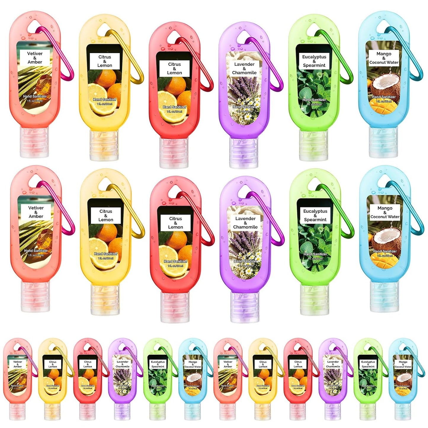 Mini Travel Size Hand Sanitizer Keychain - 24 Pcs Gift Set for Teachers, Nurses & Staff | Appreciation Thank You Bulk