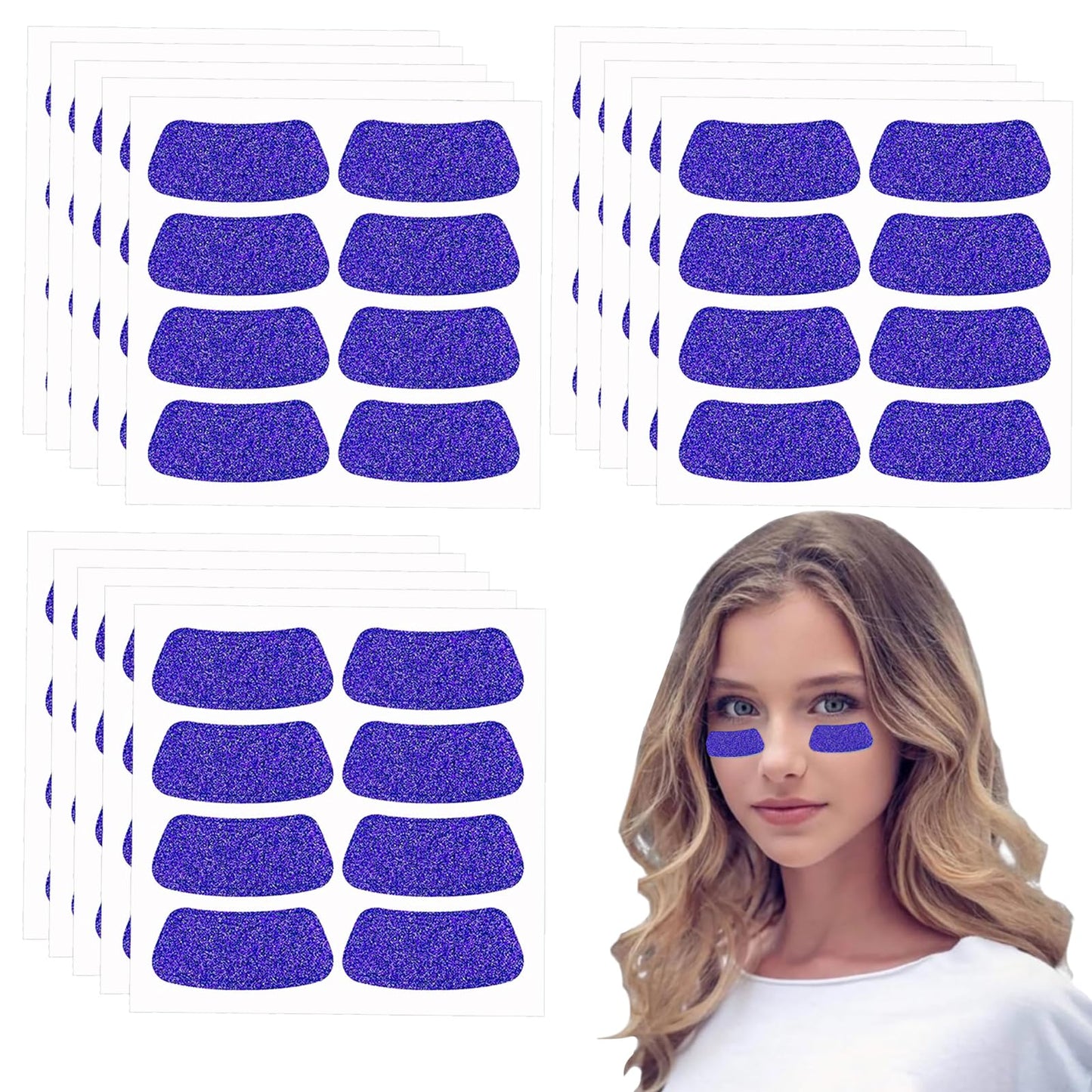 120 Pcs Purple Eye Black Stickers for Kids Glitter Eye Strips Football Eye Stickers Adhesive Softball EyeBlack Sticker for Football, Baseball, Softball Sports Occasion (Purple)