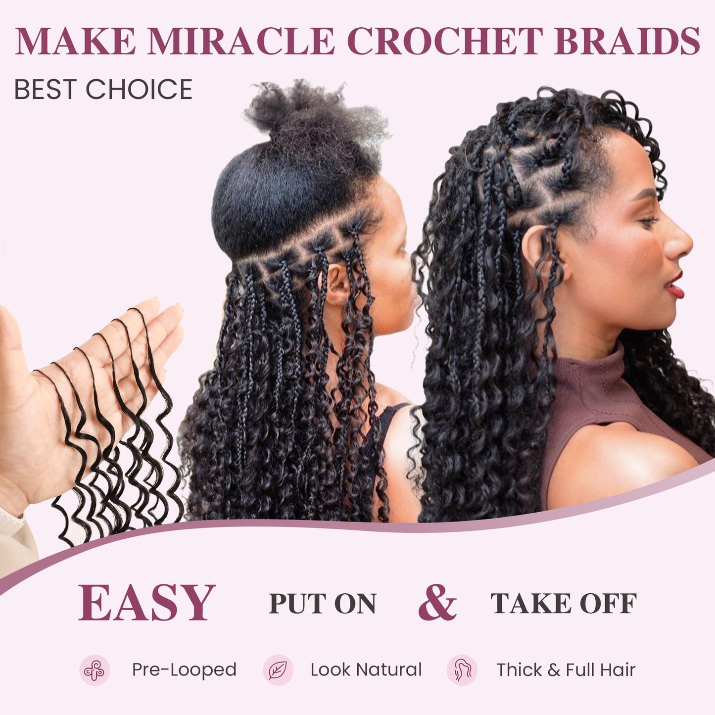 12 Inch Feather Crochet Hair for Black Women Deep Wave
