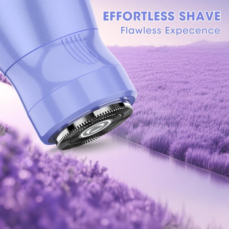 Karrte 5-in-1 Electric Razor for Women's Pubic Hair, Painless Body Shaver and Facial Epilator, Hair Removal for Face, Bikini Trimmer for Women's Private Area Purple