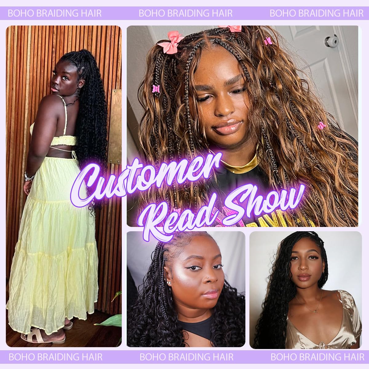 Human Braiding Hair - 100% Virgin Water Wave for Boho Braids | 14 Inch, 50G