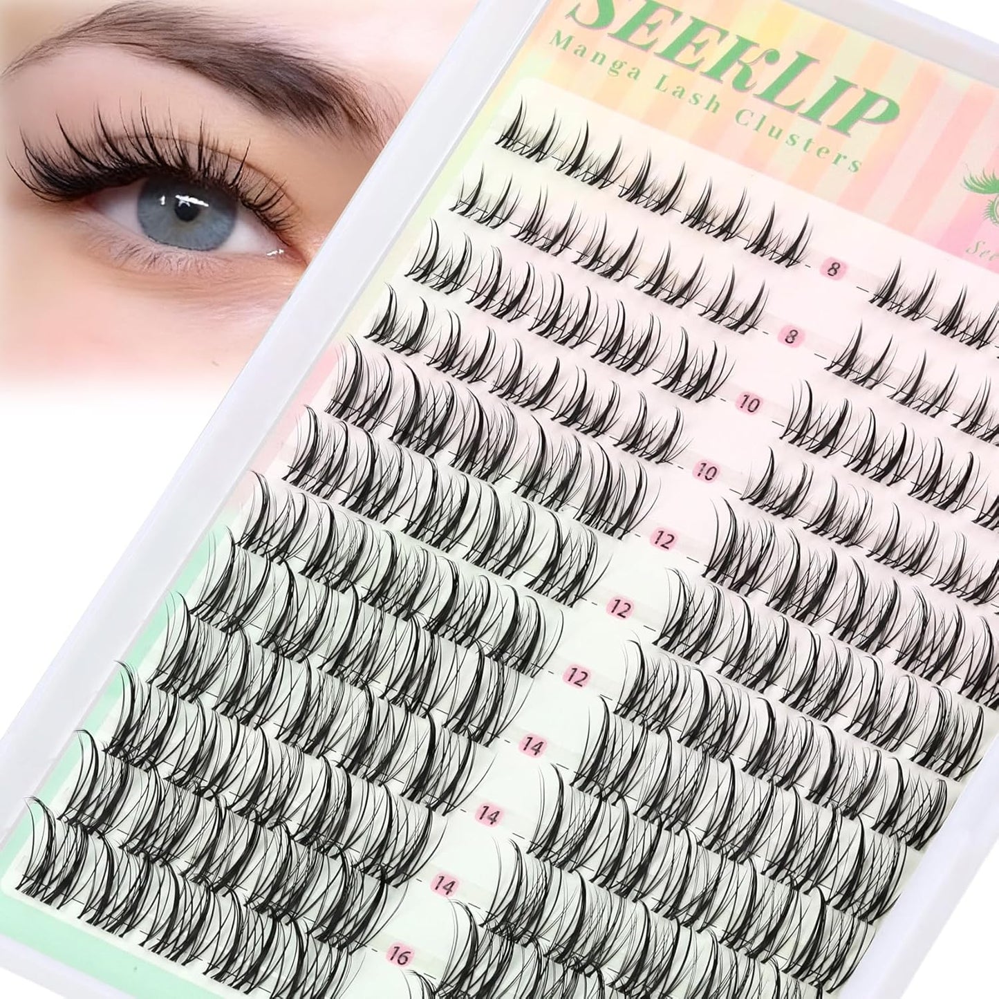 Dramatic Thick Eyelash Extensions - 188 Pcs Fluffy Volume Lash Clusters for DIY Glam Look | 100D & 200D