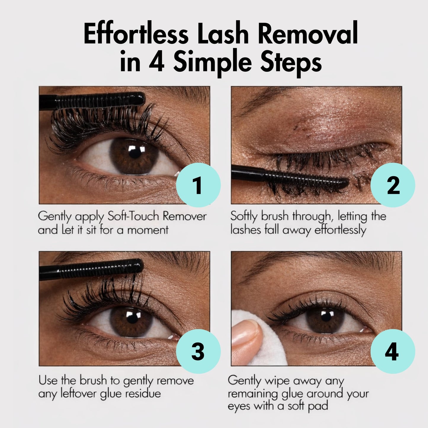 Gazelle Softouch Eyelash bond Remover, Plant-Based EyesCluster Lash Remover for Individual False Lashes - Safe for Sensitive Bond and Wispys, 2x More Effective, Gentle Non-irritating