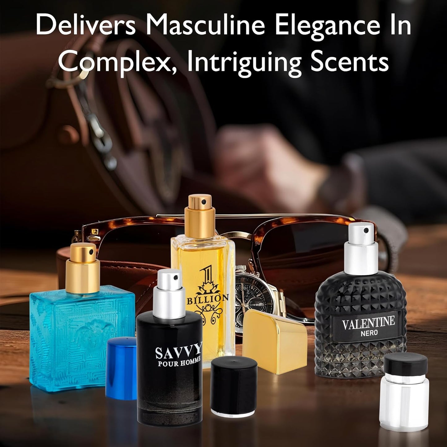 Signature Scent Mini Fragrance Set for Men - 4-Piece Collection of Woody, Spicy, Citrus & Aromatic Scents | 30ml Bottles