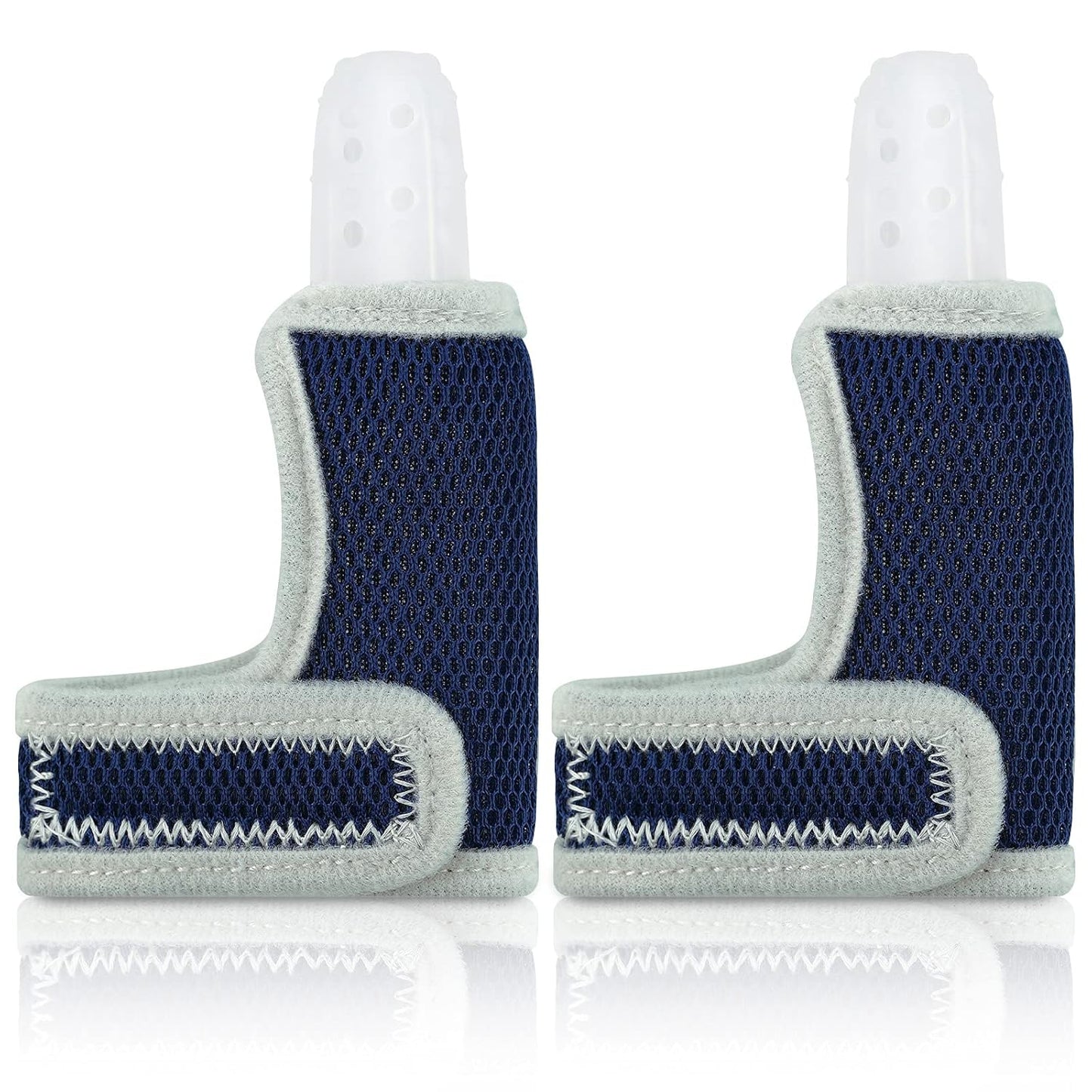 Silicone Toddler Finger Guards - Breathable Wrist Band Kit to Prevent Finger Sucking | 2 Pieces - Blue