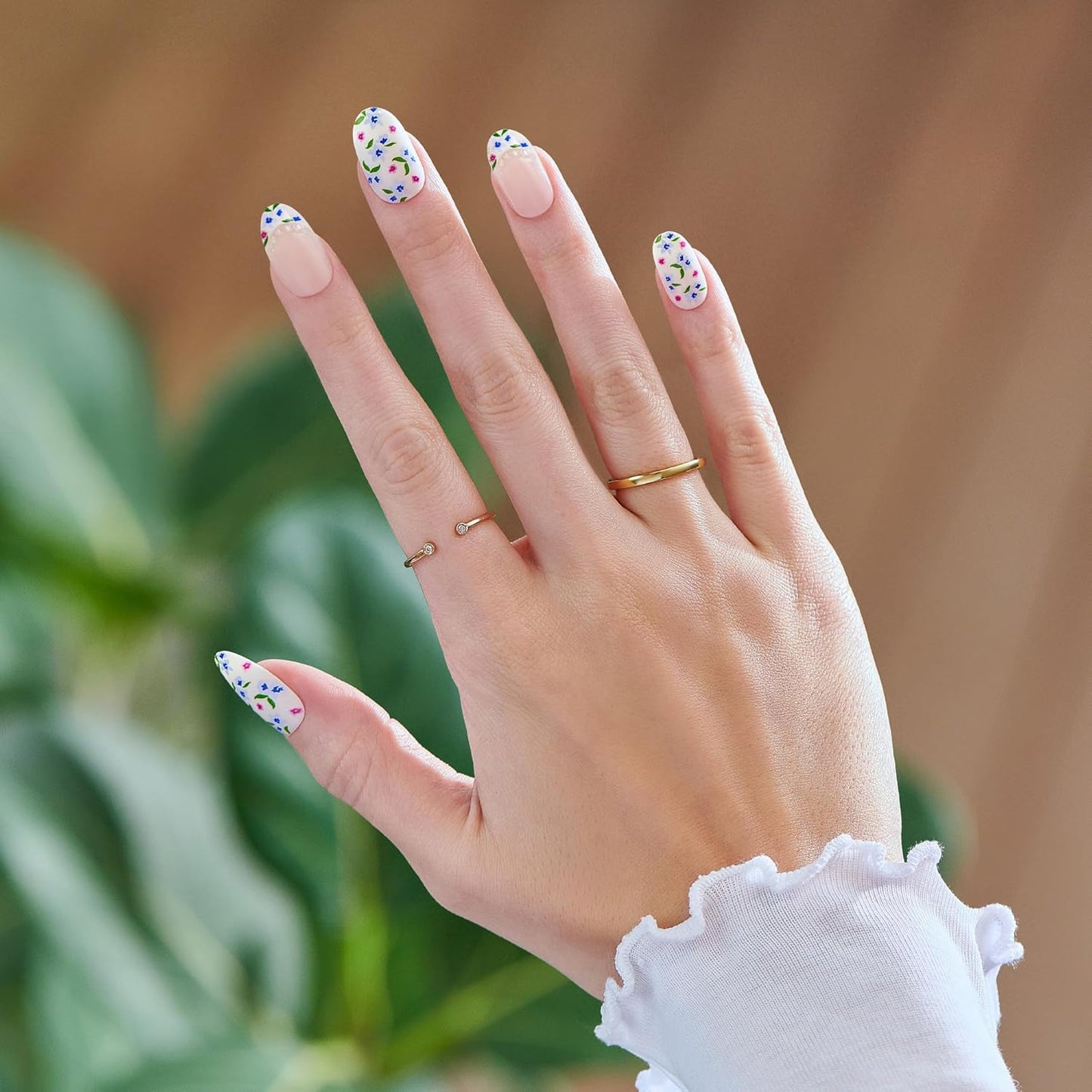 Kiss Impress Press-On Nails - Hoppy Mood Design, Multicolor, Oval Shape | Medium Size, 30 Nails Included