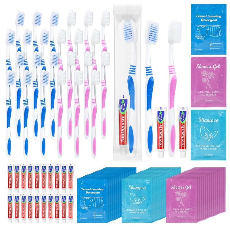 twoworld Hygiene Kits for Homeless in Bulk,Homeless Care Package Basic Toiletry Set Travel Toiletry Bulk for Men Women Charity Air Bnb Charity 20