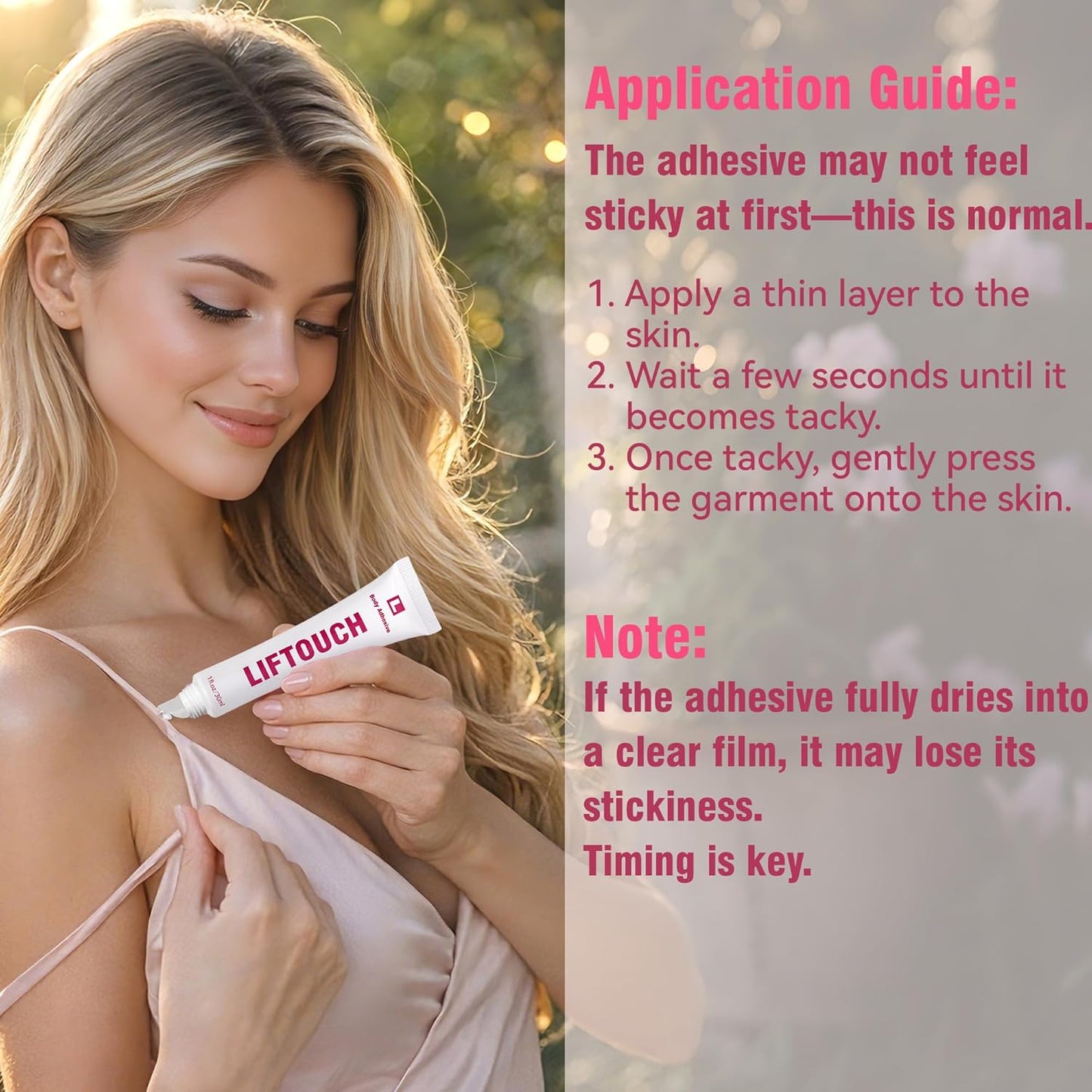Body Adhesive Glue for Clothes - Sweat Proof, Water Wash Off Fabric-Safe Liquid | 30ml for Strapless Dresses & Blouses