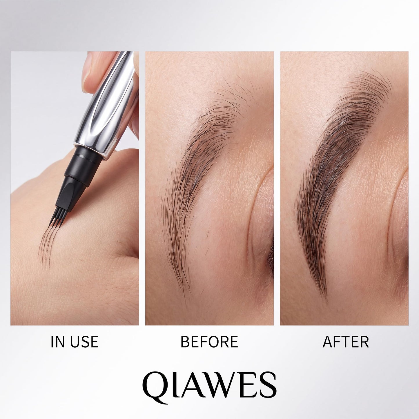 2 Pack Eyebrow Pen, Waterproof Microblading Eyebrow Pencil, 4 Tip Precise Eye Brow Makeup Pen for Women to Effortlessly Create Hair Like Natural Brows, Non Dry Out and Last All Day (Black & Brown)