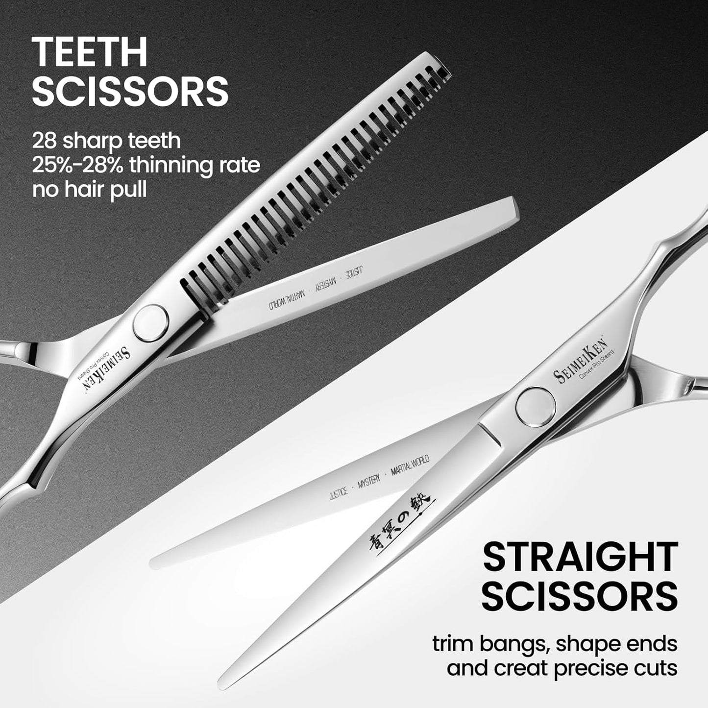 Professional Hair Cutting Scissors Kit - 10-Piece Shears Set | 6-Inch Thinning & Hairdressing Scissors for Salon & Home Use