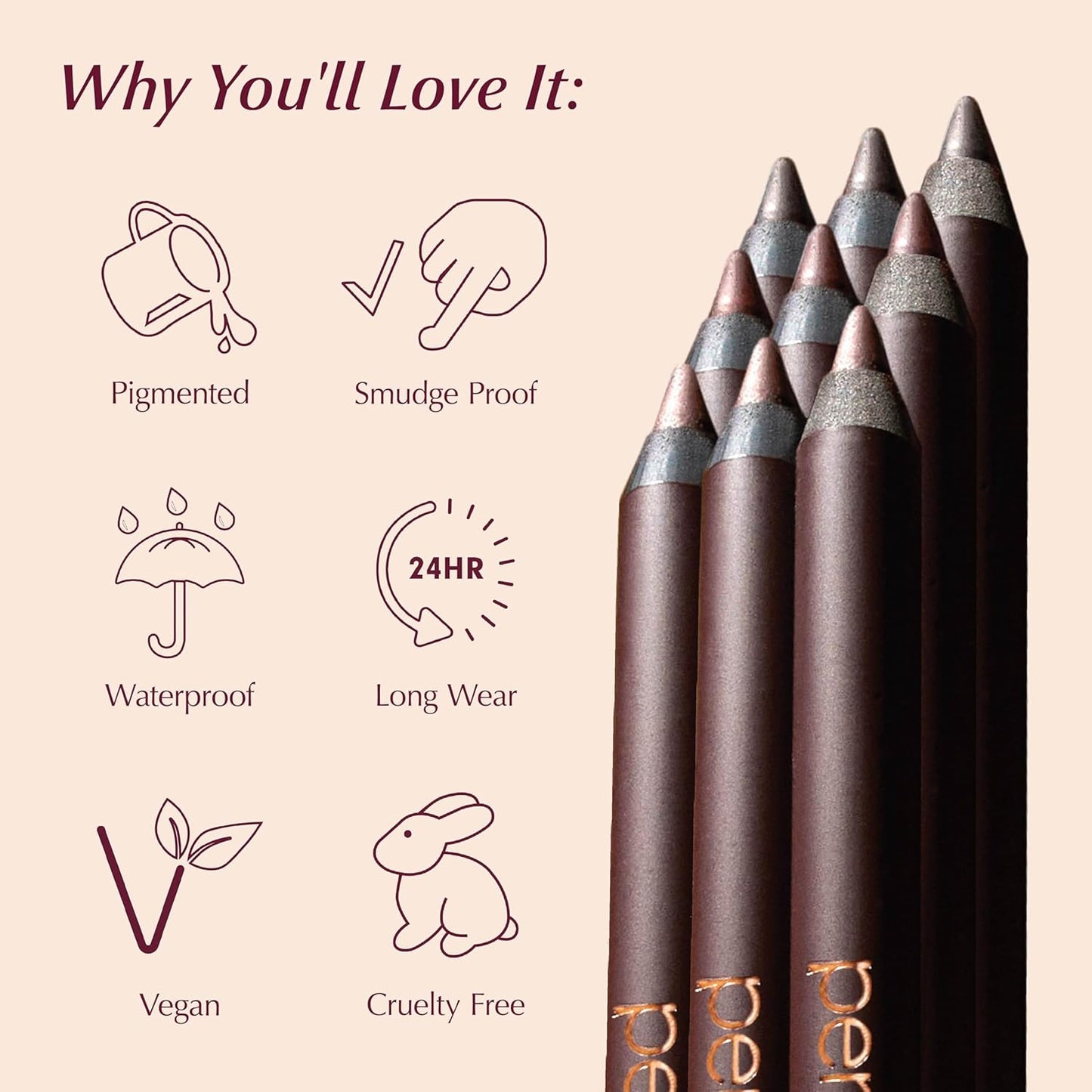 24HR Waterproof Eyeliner Pencils - Black & Chocolate | Creamy, Smudgeable Formula for All-Day Wear | Vegan & Cruelty-Free