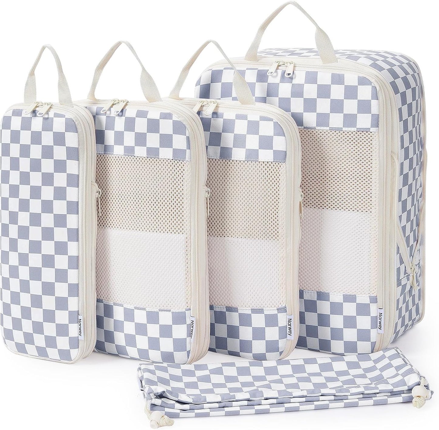 Compression Packing Cubes for Travel - 6 Set Durable Luggage Organizer Bags | Ideal for Carry-On Suitcase