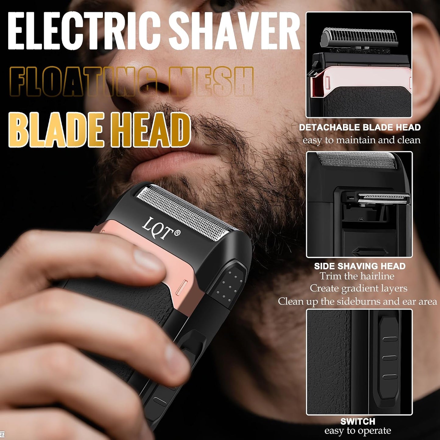 Cordless Hair Clippers & Precision Beard Trimmer Set - USB Rechargeable Grooming Kit with LED Display | Bronze Color