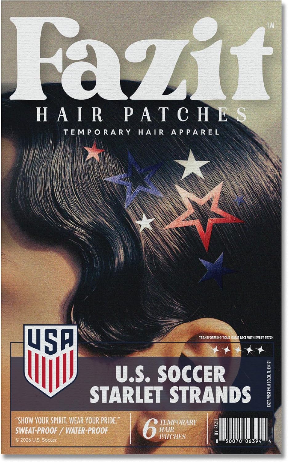 Soccer Face Stickers - Waterproof Glitter Makeup Patches for Game Day Glam | Red, Blue & Silver (6 Pack)
