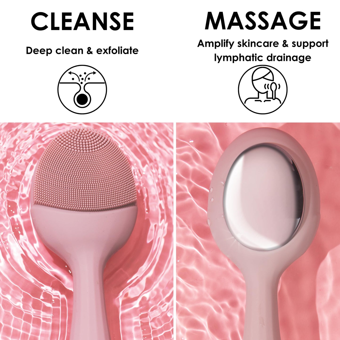 JAPONESQUE SKINTherapy Rejuvenating Sonic Facial Cleanser, Rechargeable Waterproof Cleansing Device with Silicone Brush - Lift, Firm, and Tone Skin