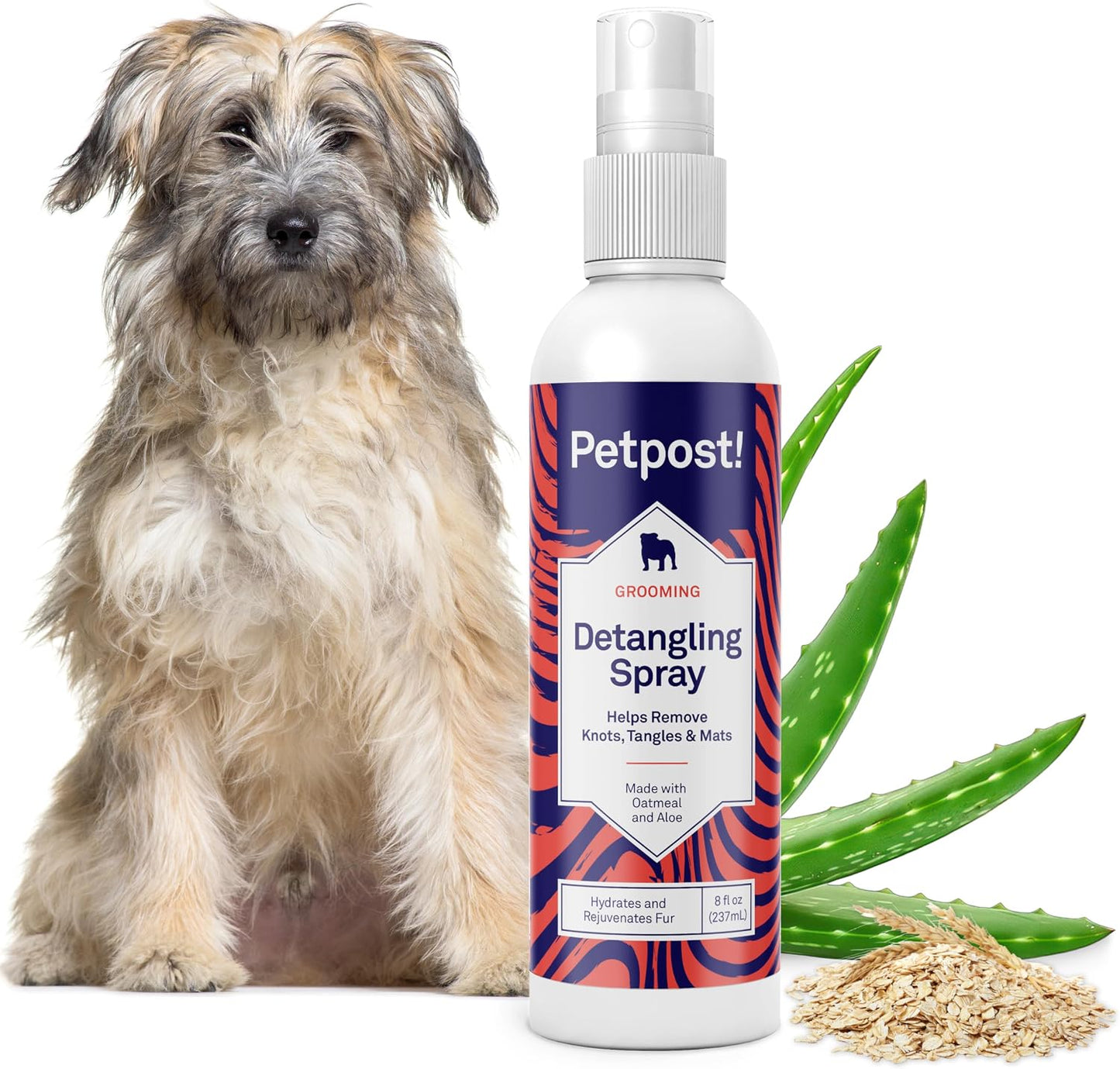 Detangling Spray for Dogs - Oatmeal & Aloe Formula for Healthy Fur | 8 oz - Rejuvenates Knots, Mats & Tangles
