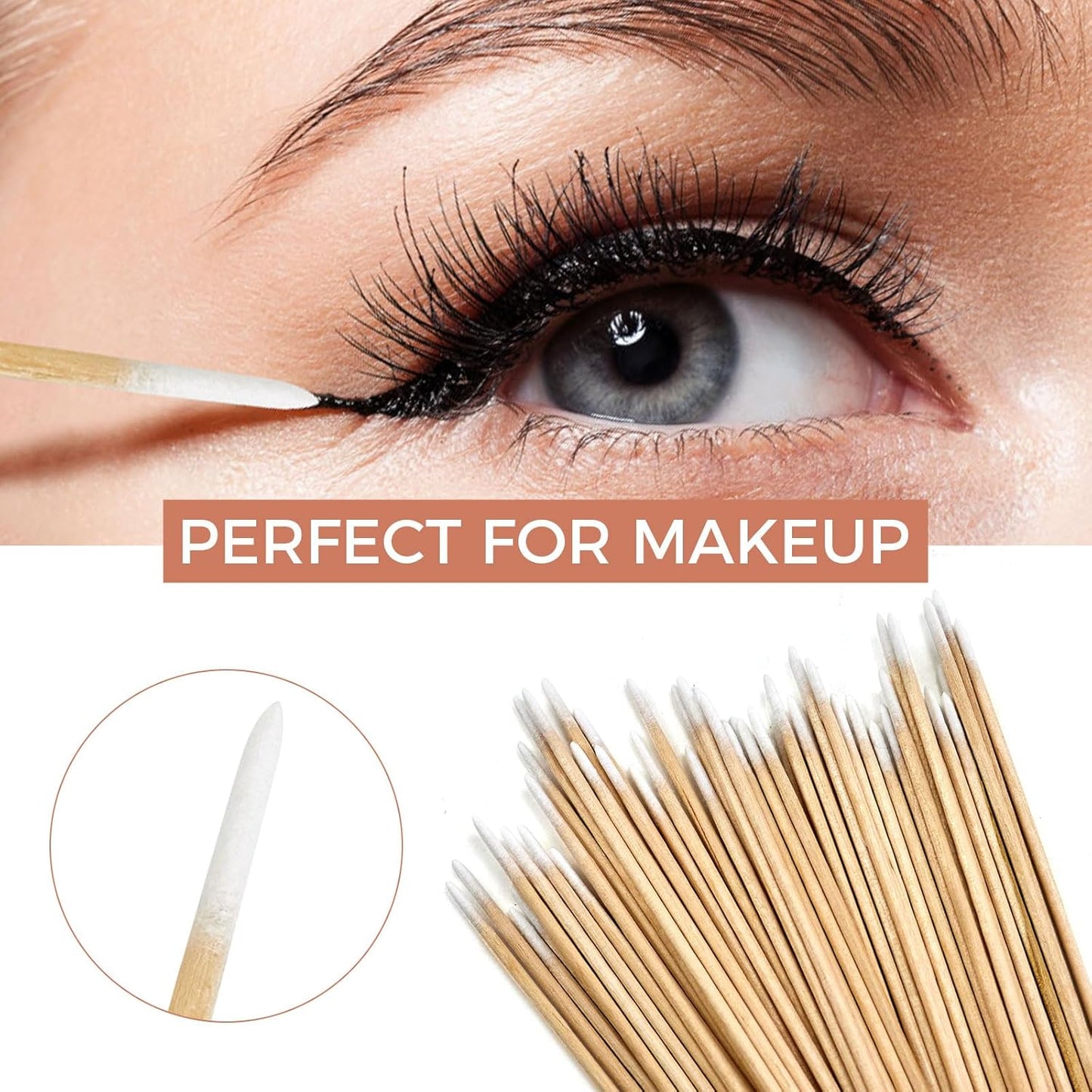 Pointed Cotton Swabs - 400PCS Microblading Precision Tips with Storage Case | 4-Inch Wooden Sticks for Makeup & Tattoo Supplies