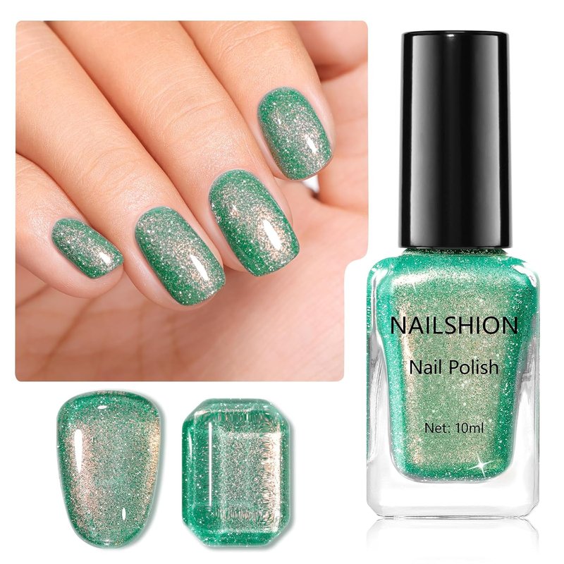Dreamy Teal Glitter Nail Polish - Fast Drying, Toxic-Free Formula with High Shine Finish | 15ml