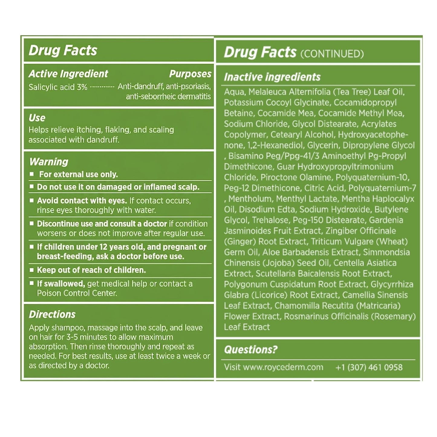 Tea Tree Shampoo - Anti-Dandruff Scalp Care for Dry, Itchy Hair | Paraben & Sulfate Free, 2 Pack