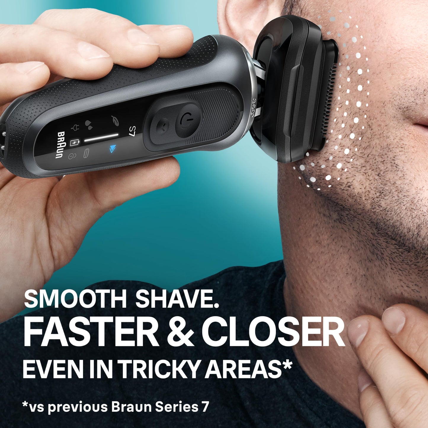 Braun Series 7 Electric Shaver for Men, Wet & Dry Foil Razor, 4-in-1 SmartCare Clean & Charge Center, Beard Trimmer Attachment, Stubble Attachment, Travel Case, Grey 7185cc