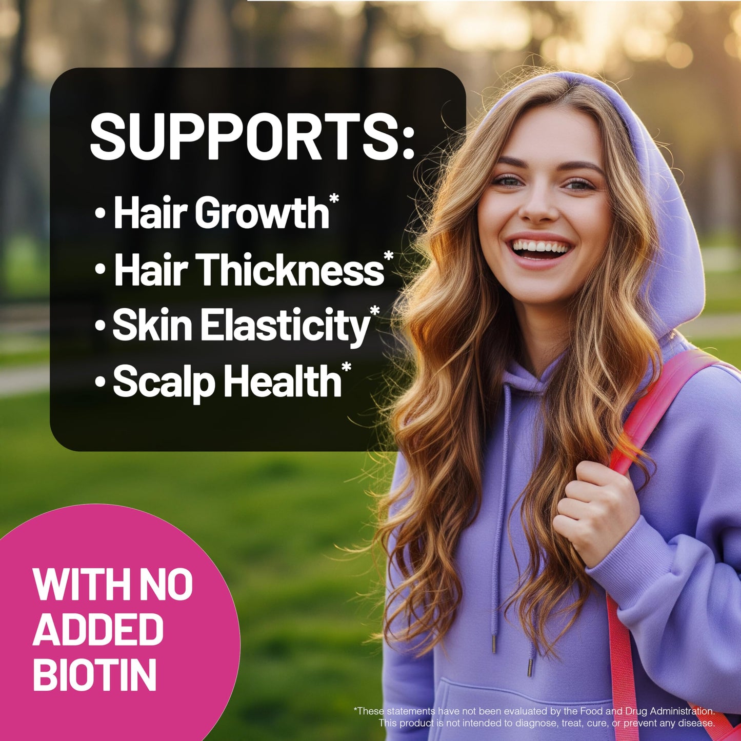 NatureWise Hair Growth Plus - Hair Growth Supplements Women & Men - With Clinically Tested AnaGain Nu + No Biotin - Sugar Free & Vegan - Pistachio Caramel Flavor - 15 Fl Oz [30 Day Supply]