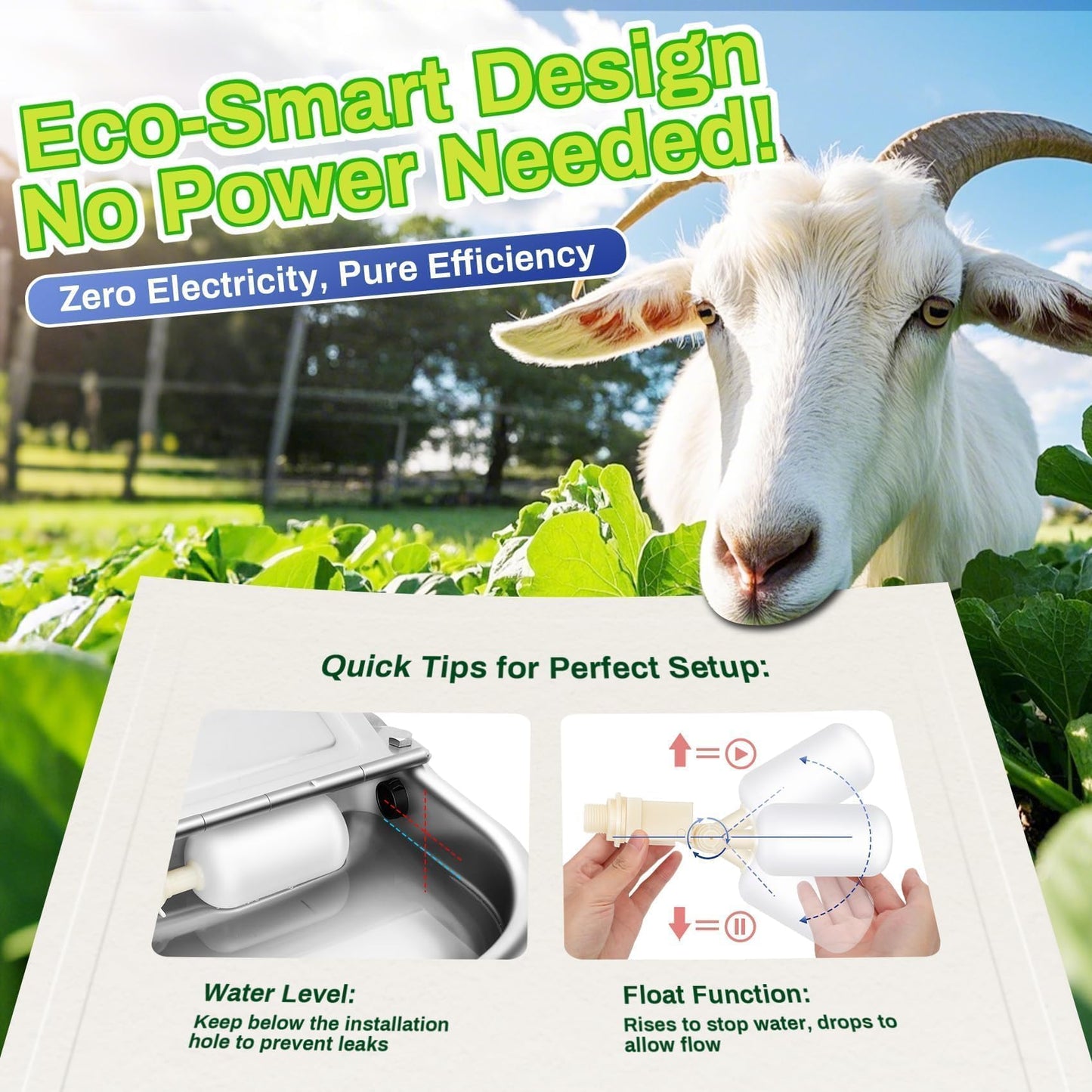 Automatic Animal Drinking Water Bowl with Float Valve, Standard Pipe, Stainless Steel Waterer Feeder Farm Dog Dispenser Kit Self Filling for Livestock Horse Goat Water Trough