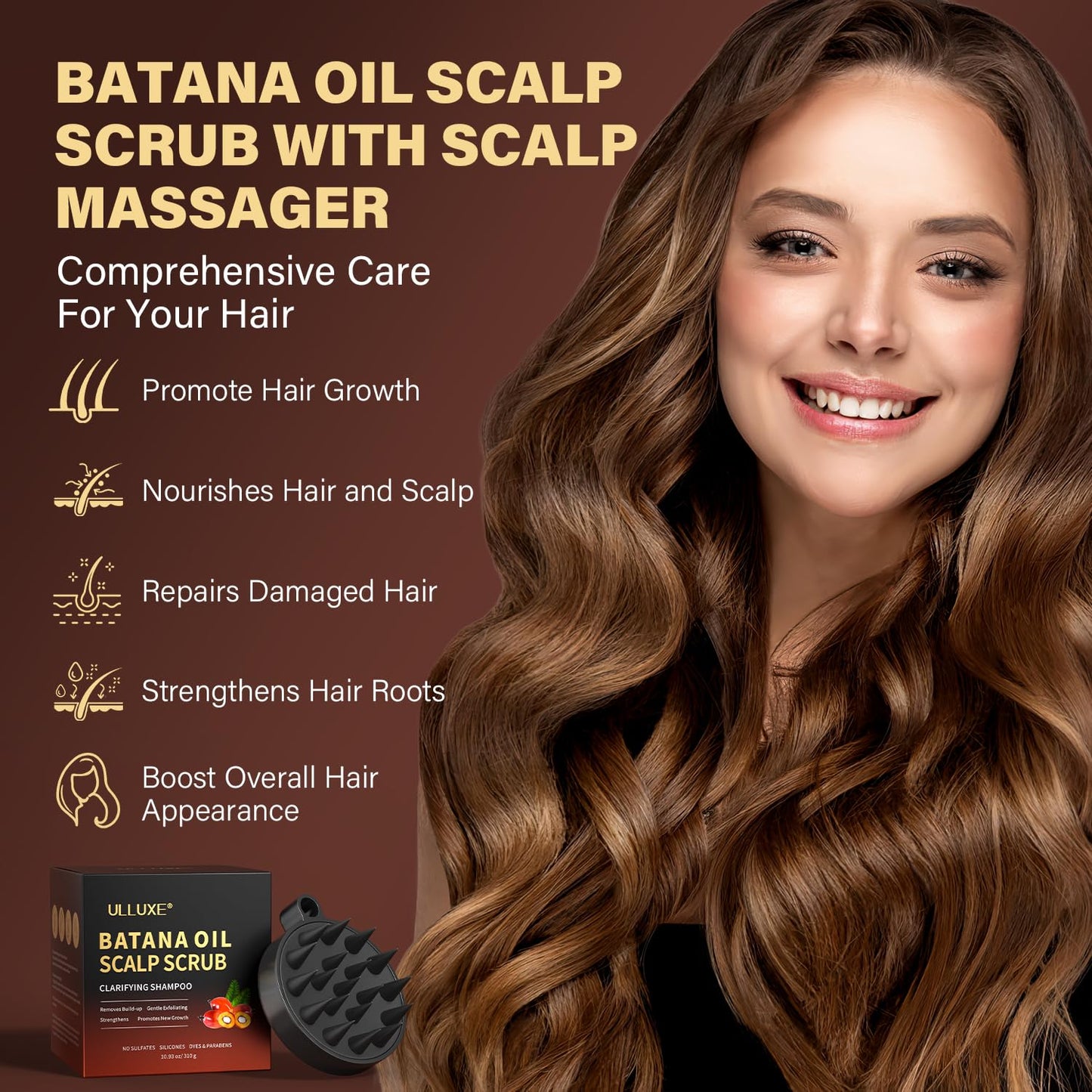 Scalp Scrub for Hair Growth - Exfoliating Deep Cleanser with Batana Oil & Rosemary | 10.93 oz