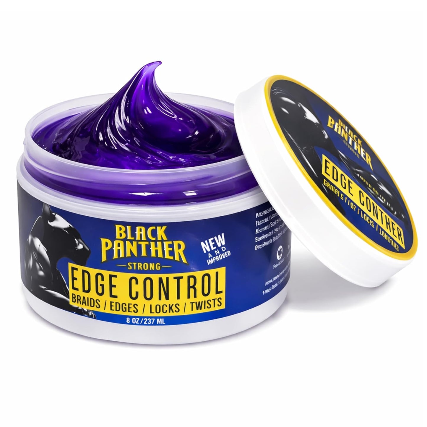 Black Panther Edge Control - Humidity Resistant Strong Hold for 4C Hair | With Castor Oil, Coconut Oil & Aloe, 4 oz