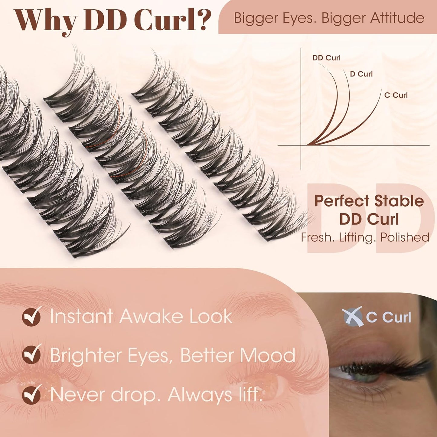 Spider Lash Clusters - Wispy Fluffy Eyelash Extensions for Natural Look | 10-16MM DD Curl