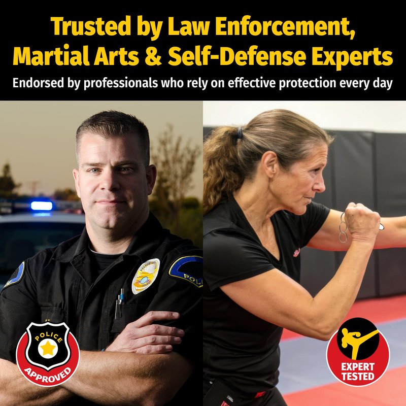 MUNIO Self Defense Keychain – Lightweight, Stylish & Portable Safety Tool for Women & Men – Non-Lethal Kubotan, Easy to Use, TSA Approved – Made in USA – Faith Over Fear Design