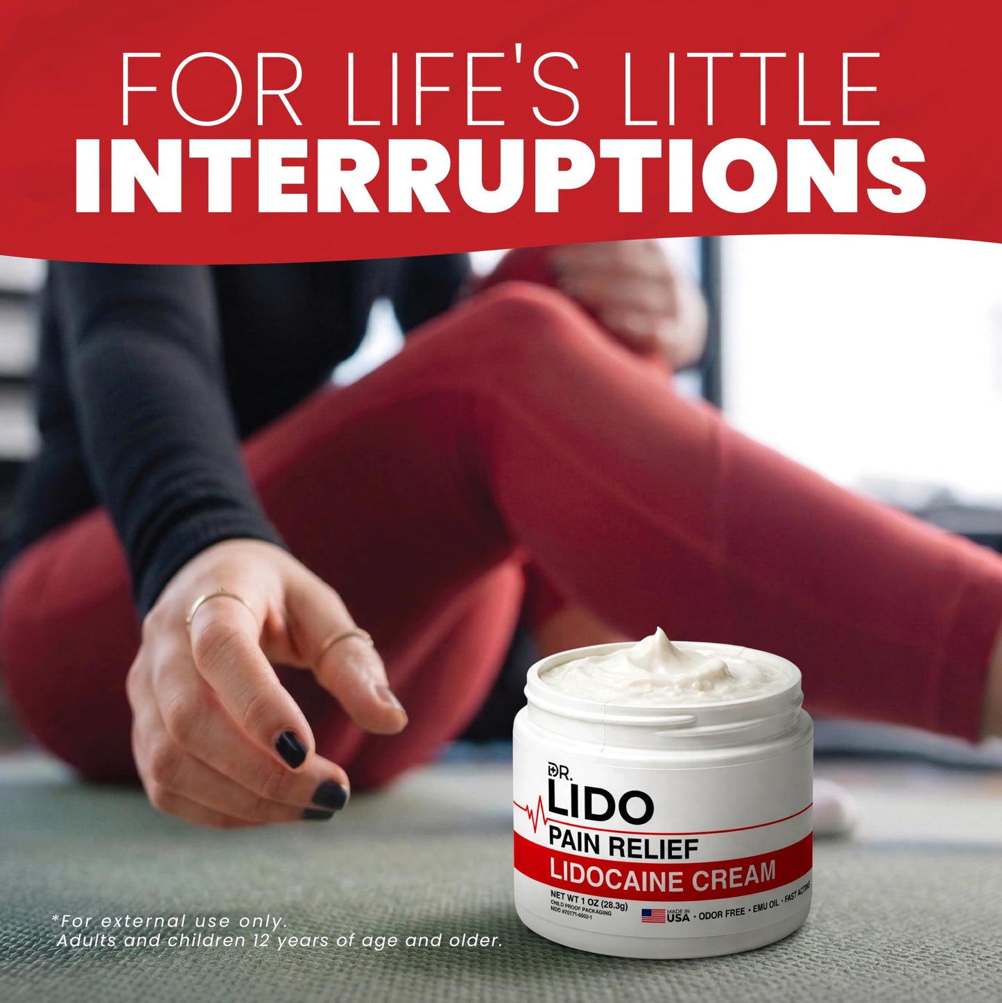 DR LIDO Lidocaine Pain Relief Cream - Lidocaine Cream 4% for Temporary Pain and Itch Relief, Minor Burns, Sunburn, Minor Cuts, Scrapes and Insect Bites - 1oz