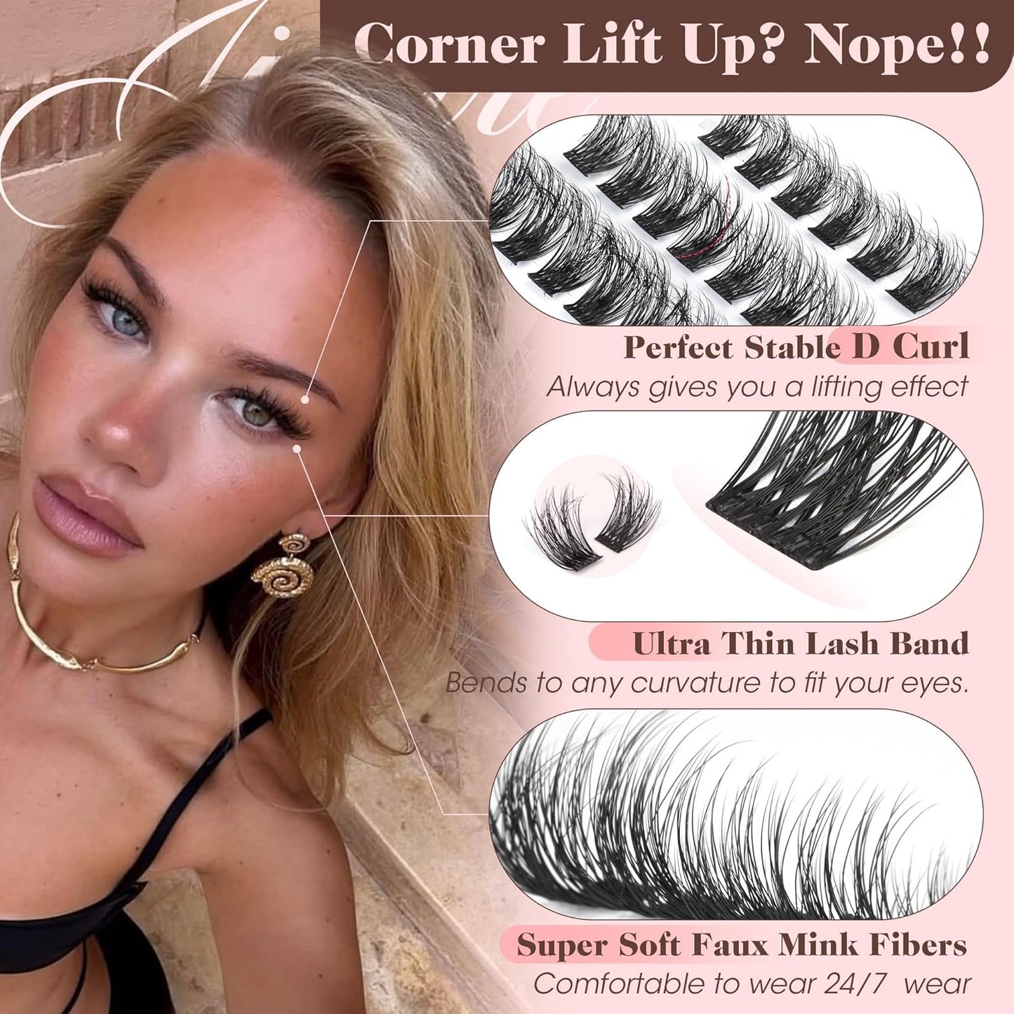 Wispy Lash Clusters - Natural Eyelash Extensions 10-16MM D Curl | 168Pcs Fluffy Individual Lashes