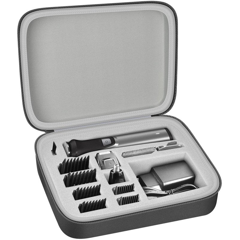 GWCASE Travel Case Compatible with Philips for Norelco Multigroom Series 7000 5000 Men's Grooming Kit with Trimmer MG7750/49 MG7910/49 MG9510/60. Storage Holder for Attachment Trimmers (Grey Inner, S)