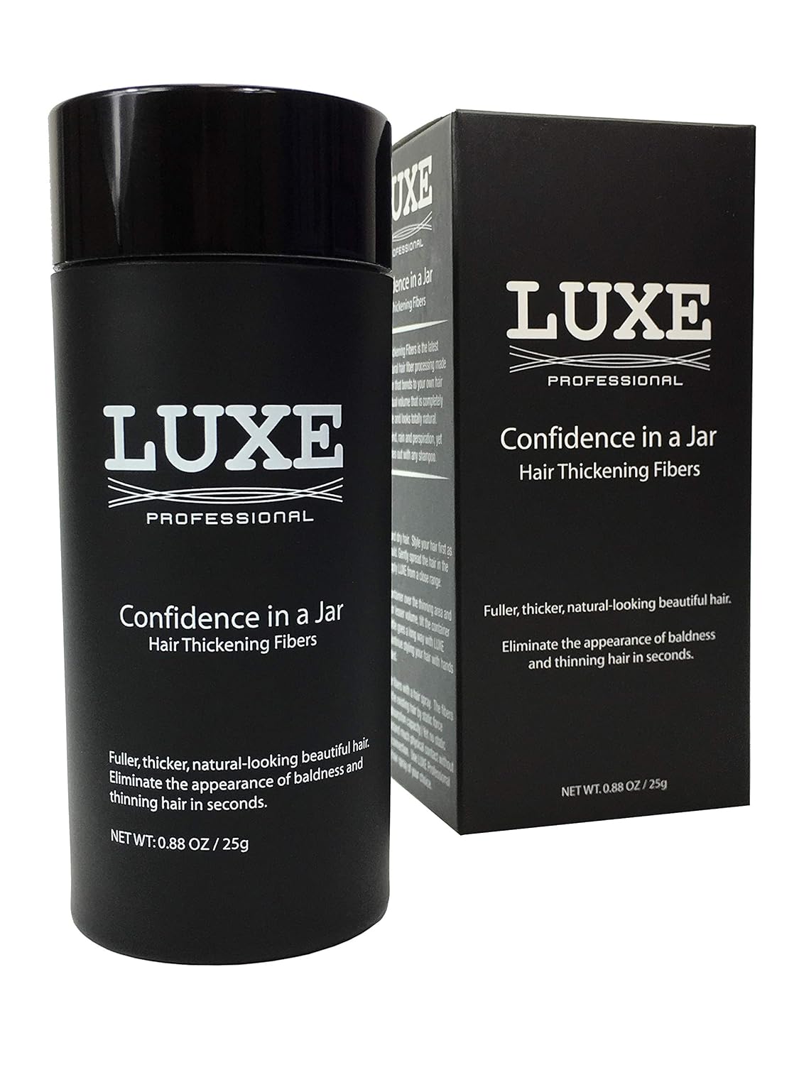 LUXE Hair Building Fibers - Thickening Fibers for Fuller Hair - Hypoallergenic | Auburn Color, 2-Month Supply