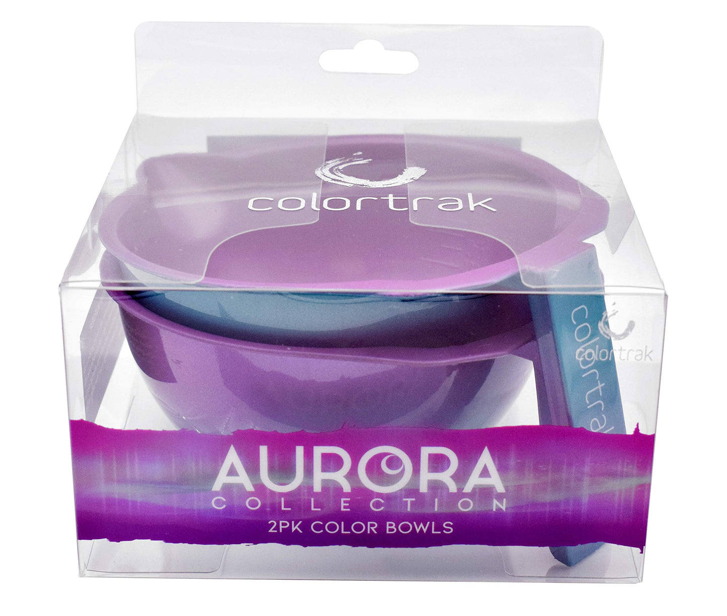 Colortrak SC Aurora Bowls, Stackable Color Bowls With Non-Slip Rubber Bottom, Easy-Pour Spout Lip, Shimmer Gradient Design, Color Grid With Milliliter Measurements, Pack of 2