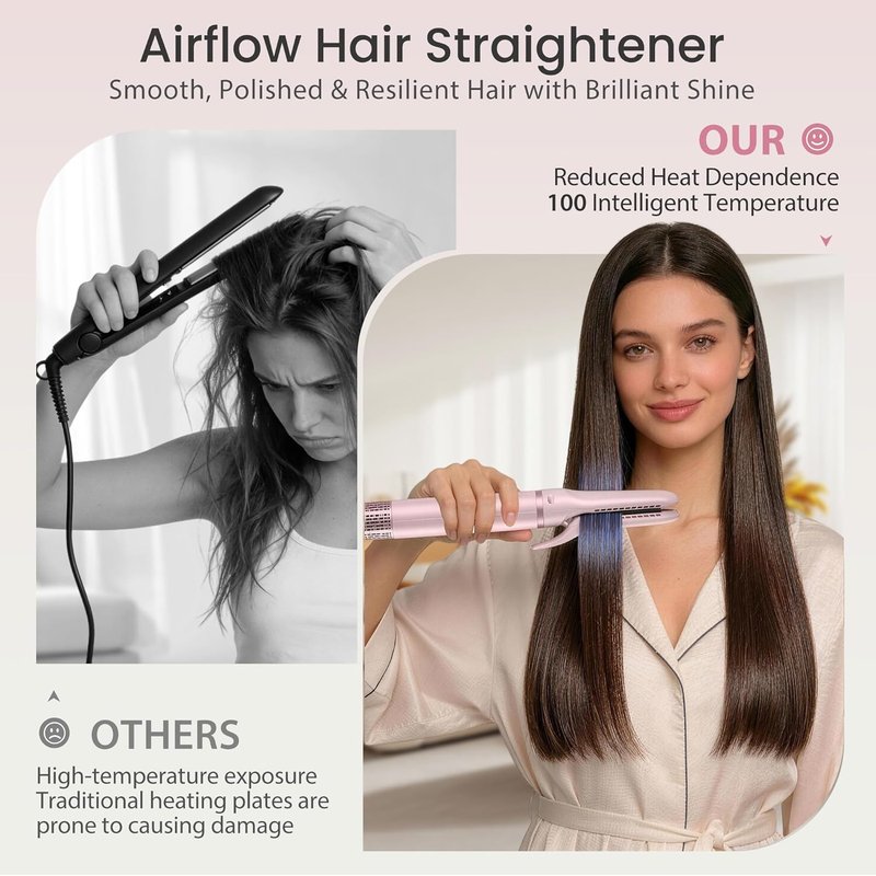 8-in-1 Hair Styler & Dryer Brush Set - Ionic Blow Dryer with Curlers | Fast Drying, No Heat Damage