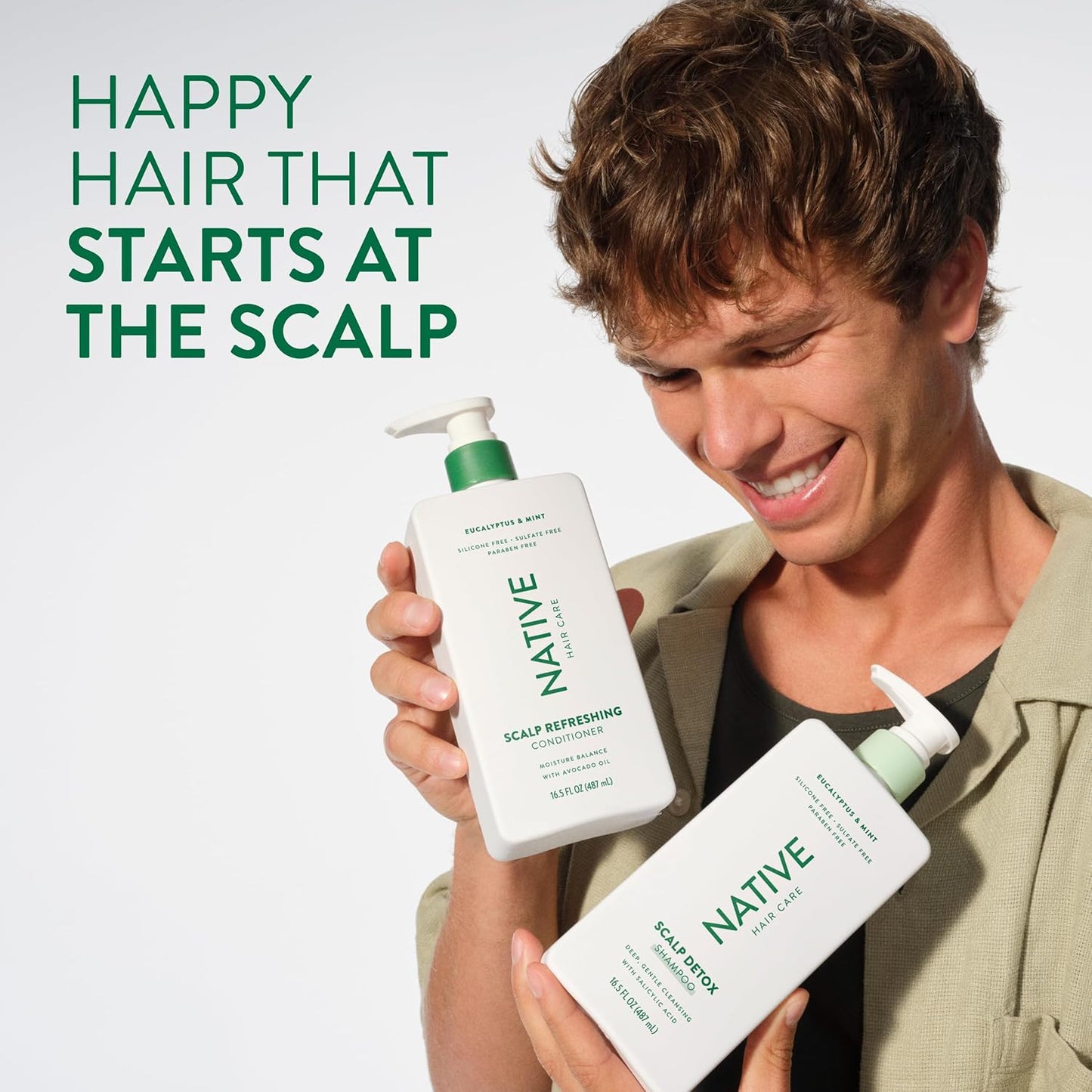 Native Scalp Detox Shampoo & Conditioner - Eucalyptus & Mint, Sulfate-Free | For All Hair Types, 2-Pack