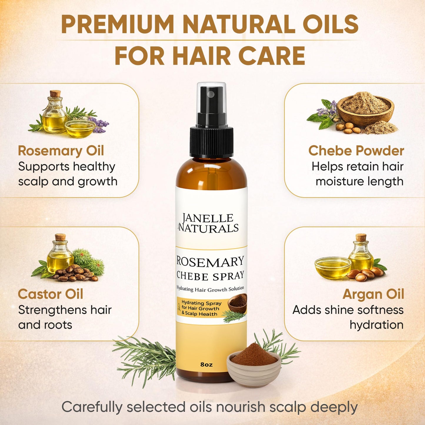 Janelle Naturals Chebe and Rosemary Hair Growth Spray
