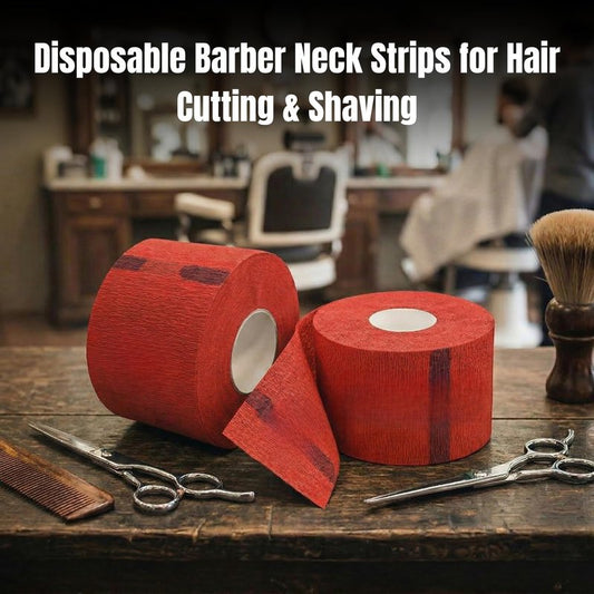 Disposable Barber Neck Strips for Hair Cutting & Shaving – Soft, Stretchable & Hygienic Neck Paper–Black, Red & White Color Options (400, Red)